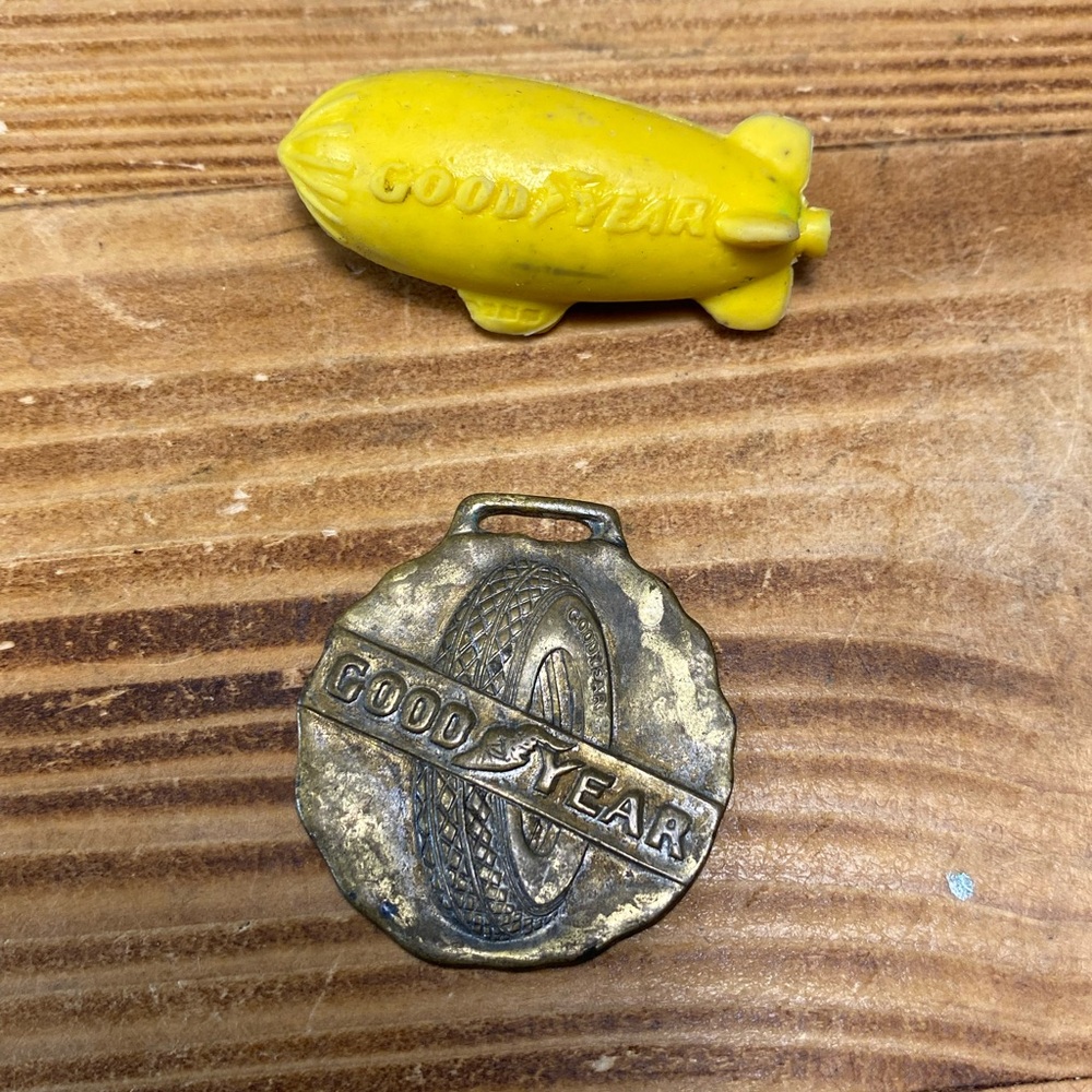 Goodyear Yellow Blimp and Vintage Medal